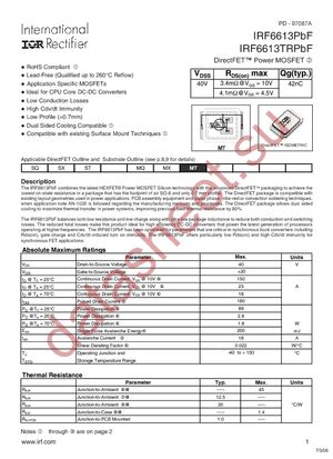 IRF6613TR1PBF datasheet  